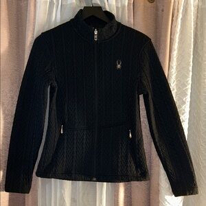 Spyder Core Sweater Size M Black Zip Up Jacket